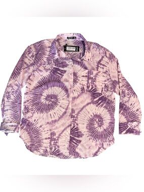 Women’s Nasty Gal polyester button up tie dye shirt size 16 (fits like size 20)